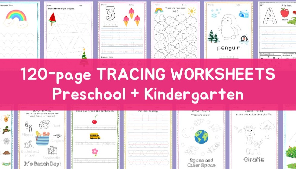 Tracing Worksheet 120 Pages